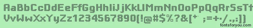 Bigsquaredots Font – Black Fonts on Green Background