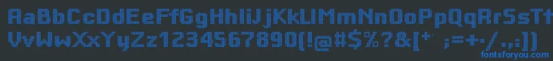 Bigsquaredots Font – Blue Fonts on Black Background