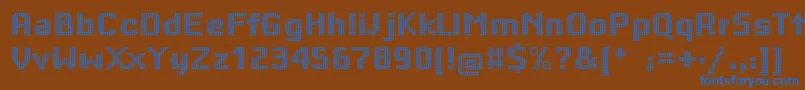 Bigsquaredots Font – Blue Fonts on Brown Background