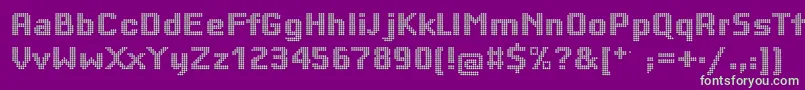 Bigsquaredots Font – Green Fonts on Purple Background