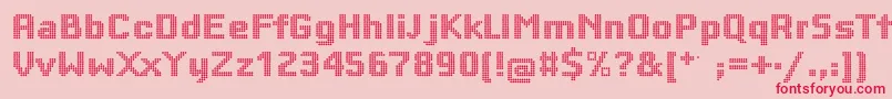 Saiba mais sobre a fonte Bigsquaredots Fonte Bigsquaredots – fontes vermelhas em um fundo rosa