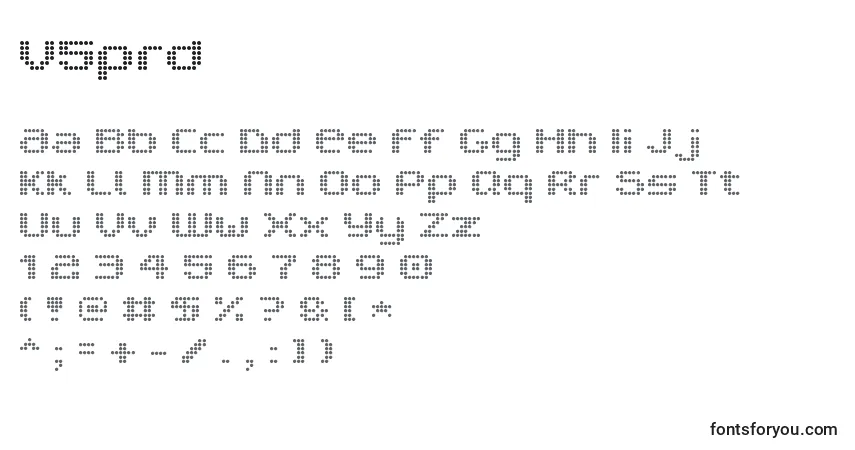 A fonte V5prd – alfabeto, números, caracteres especiais