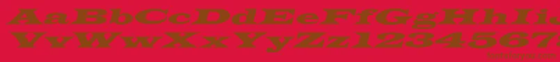 JamesWideextoblNormal Font – Brown Fonts on Red Background