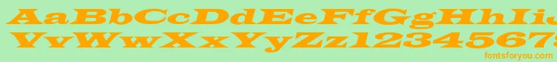 JamesWideextoblNormal Font – Orange Fonts on Green Background