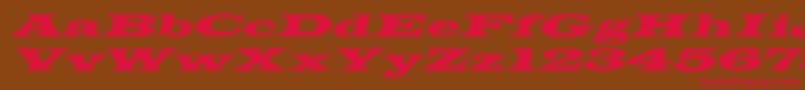 Шрифт JamesWideextoblNormal – красные шрифты на коричневом фоне