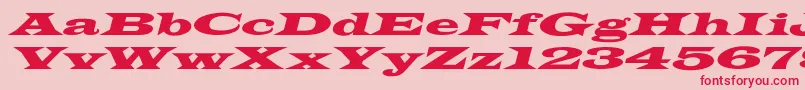 フォントJamesWideextoblNormal – ピンクの背景に赤い文字