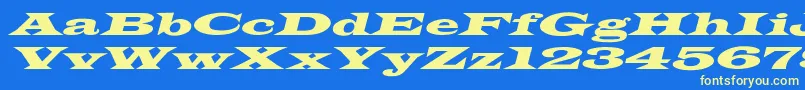 Czcionka JamesWideextoblNormal – żółte czcionki na niebieskim tle