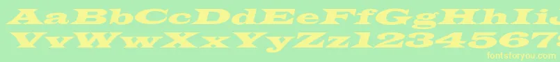 JamesWideextoblNormal Font – Yellow Fonts on Green Background