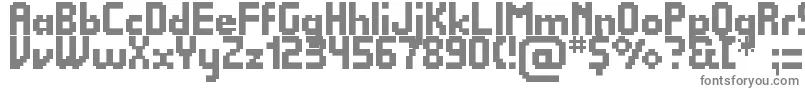 Quadrit-fontti – harmaat kirjasimet valkoisella taustalla