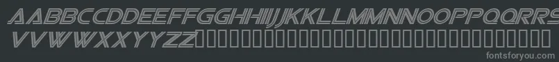 Fonte SfvipersquadronItalic – fontes cinzas em um fundo preto