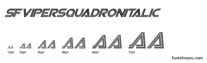 Размеры шрифта SfvipersquadronItalic