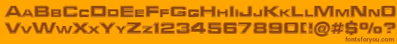 Saiba mais sobre a fonte FederationStarfleet1 Fonte FederationStarfleet1 – fontes marrons em um fundo laranja