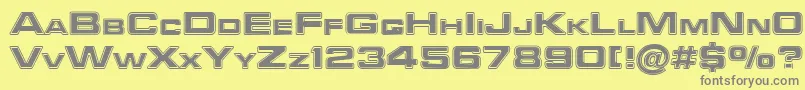 Fonte FederationStarfleet1 – fontes cinzas em um fundo amarelo