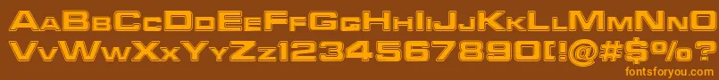 FederationStarfleet1-Schriftart – Orangefarbene Schriften auf braunem Hintergrund