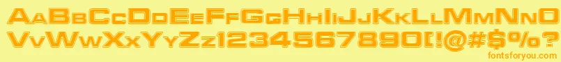 FederationStarfleet1-Schriftart – Orangefarbene Schriften auf gelbem Hintergrund