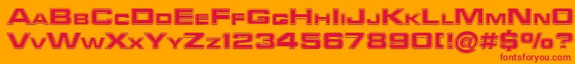 FederationStarfleet1 Font – Red Fonts on Orange Background