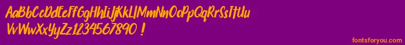 Travelgoals Font – Orange Fonts on Purple Background