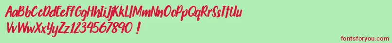 Travelgoals Font – Red Fonts on Green Background