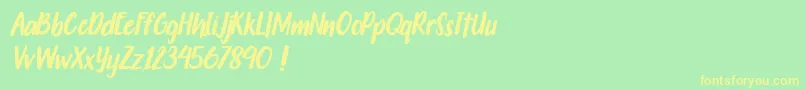 Police Travelgoals – polices jaunes sur fond vert
