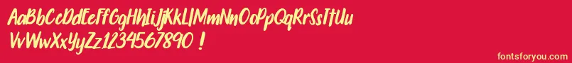 Travelgoals Font – Yellow Fonts on Red Background