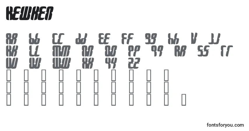 Schriftart Kewken – Alphabet, Zahlen, spezielle Symbole
