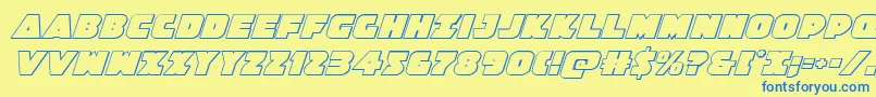 Jedisf3Dital Font – Blue Fonts on Yellow Background
