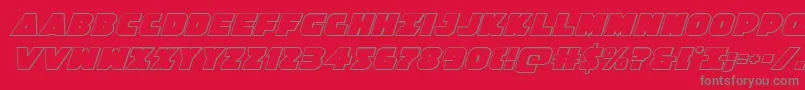 Jedisf3Dital-Schriftart – Graue Schriften auf rotem Hintergrund