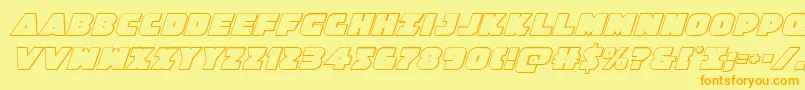 Jedisf3Dital Font – Orange Fonts on Yellow Background