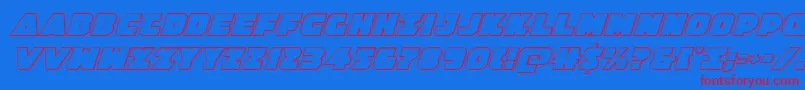 Jedisf3Dital Font – Red Fonts on Blue Background