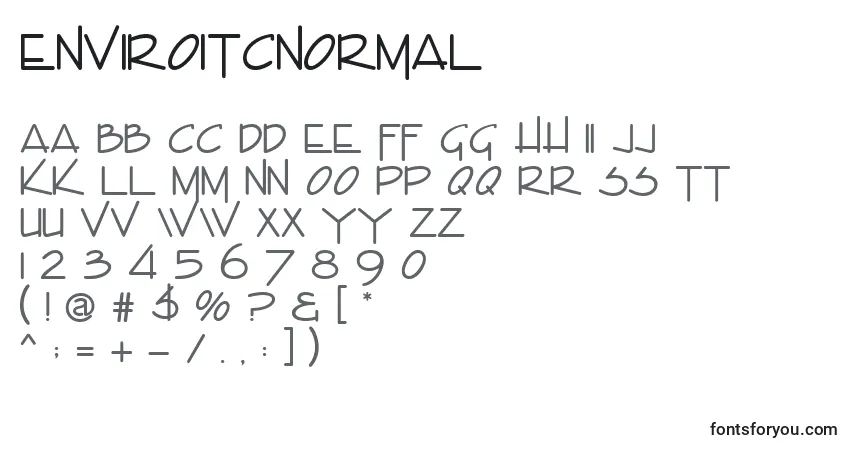 A fonte EnviroitcNormal – alfabeto, números, caracteres especiais