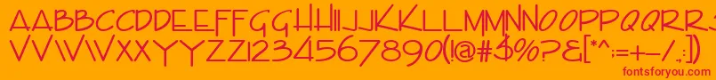 EnviroitcNormal Font – Red Fonts on Orange Background