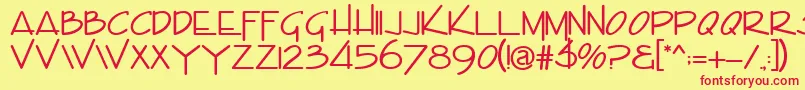 EnviroitcNormal Font – Red Fonts on Yellow Background