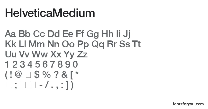 HelveticaMedium-fontti – aakkoset, numerot, erikoismerkit