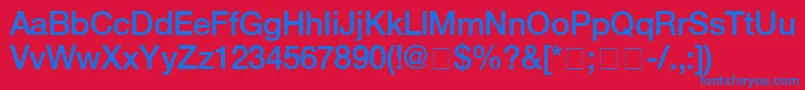 Шрифт HelveticaMedium – синие шрифты на красном фоне