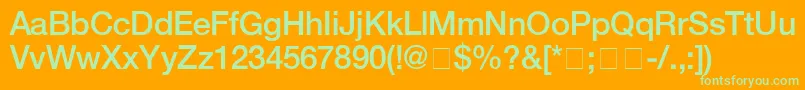 HelveticaMedium Font – Green Fonts on Orange Background