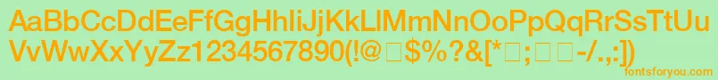 HelveticaMedium Font – Orange Fonts on Green Background