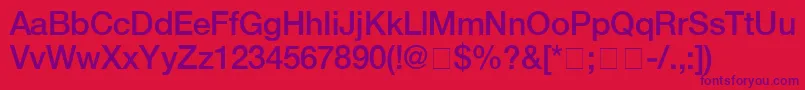 HelveticaMedium-Schriftart – Violette Schriften auf rotem Hintergrund