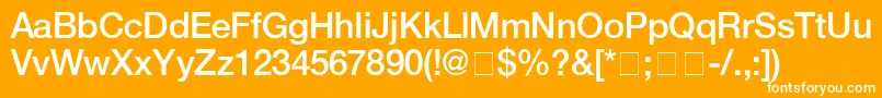 HelveticaMedium Font – White Fonts on Orange Background