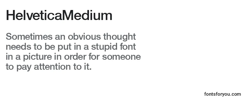 Przegląd czcionki HelveticaMedium