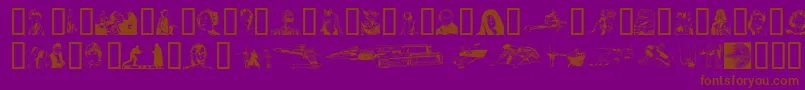 フォントForcr – 紫色の背景に茶色のフォント