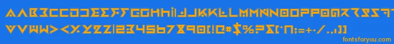 IronCobraPro-Schriftart – Orangefarbene Schriften auf blauem Hintergrund