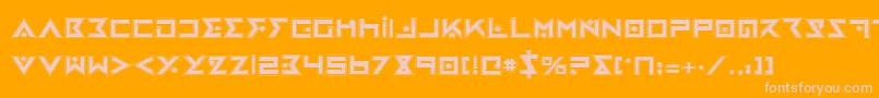 IronCobraPro-Schriftart – Rosa Schriften auf orangefarbenem Hintergrund