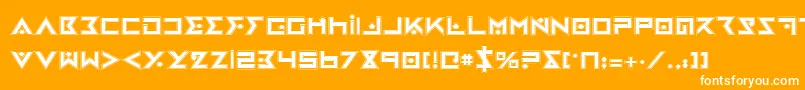 IronCobraPro-Schriftart – Weiße Schriften auf orangefarbenem Hintergrund