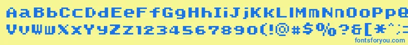 SmwText2Nc Font – Blue Fonts on Yellow Background