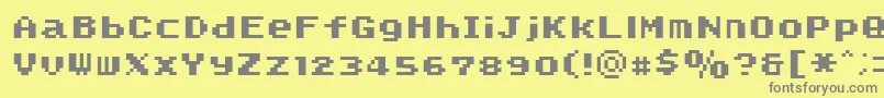 Saiba mais sobre a fonte SmwText2Nc Fonte SmwText2Nc – fontes cinzas em um fundo amarelo