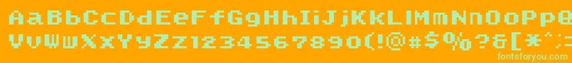 SmwText2Nc-Schriftart – Grüne Schriften auf orangefarbenem Hintergrund