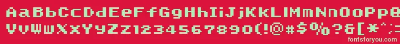 SmwText2Nc Font – Green Fonts on Red Background