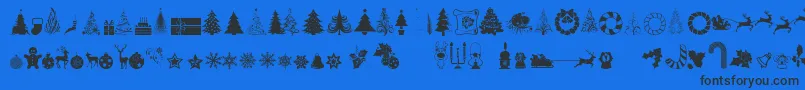 XmasTfbChristmas Font – Black Fonts on Blue Background