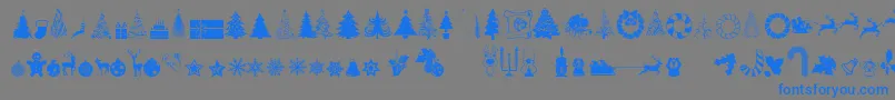 XmasTfbChristmas Font – Blue Fonts on Gray Background