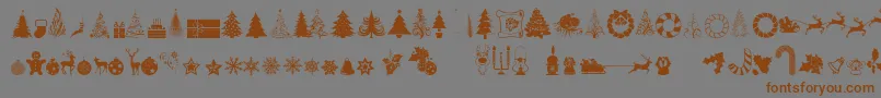 Lisätietoja XmasTfbChristmas-fontista XmasTfbChristmas-fontti – ruskeat fontit harmaalla taustalla